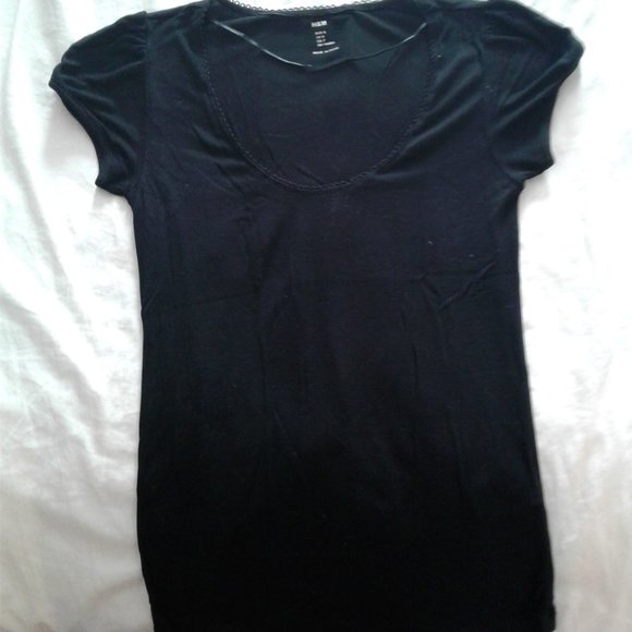 H&M black short sleeve top size S - Picture 1 of 5